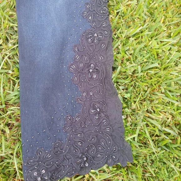 VINTAGE FANCY EMBELLISHED "SASSY THAI" BLUE DENIM JEANS SIZE 16 - Picture 13 of 16